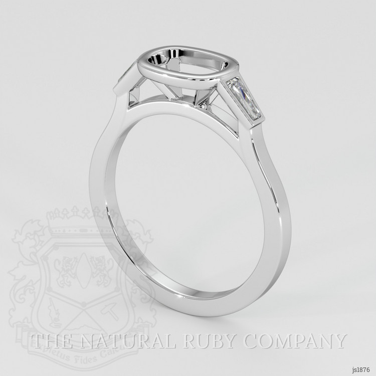 18K White Gold Three Stone Ring Setting