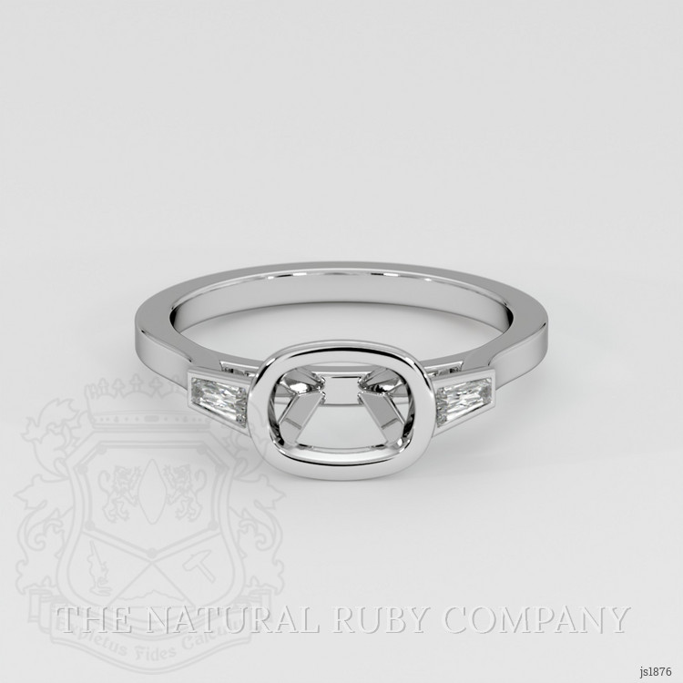 18K White Gold Three Stone Ring Setting