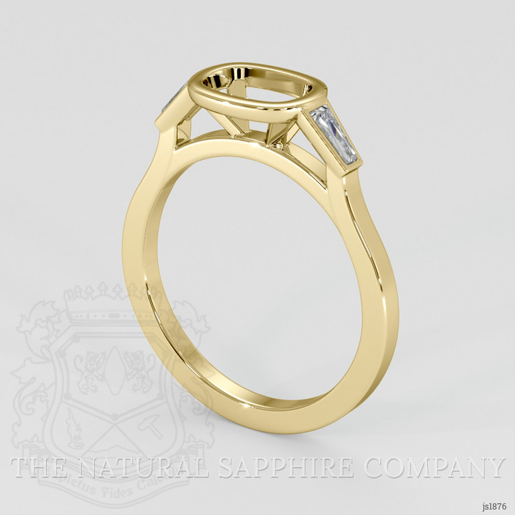 10K Yellow Gold Three Stone Ring Setting