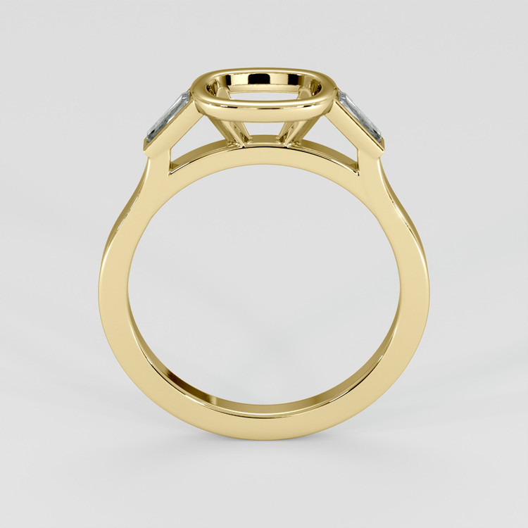 10K Yellow Gold Three Stone Ring Setting
