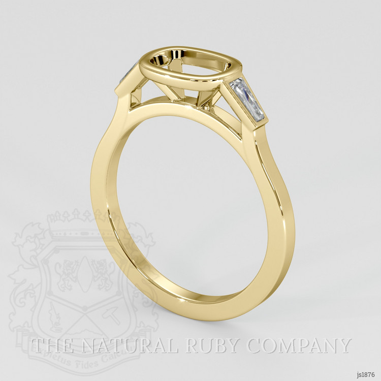 18K Yellow Gold Three Stone Ring Setting