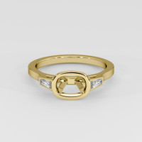 18K Yellow Gold Three Stone Ring Setting Image