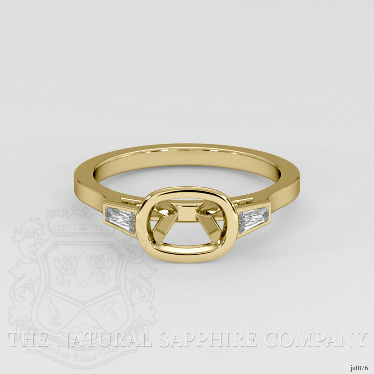 18K Yellow Gold Three Stone Ring Setting
