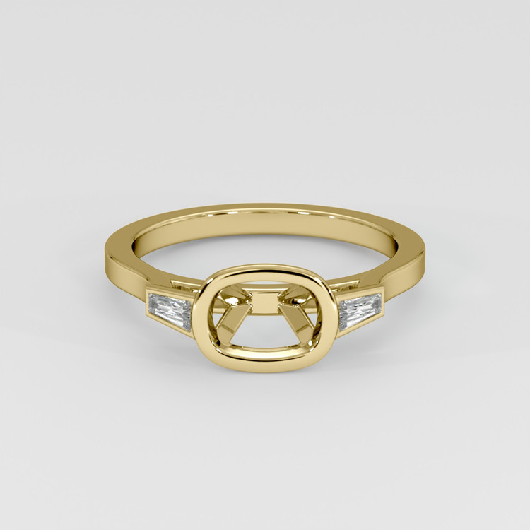 18K Yellow Gold Three Stone Ring Setting