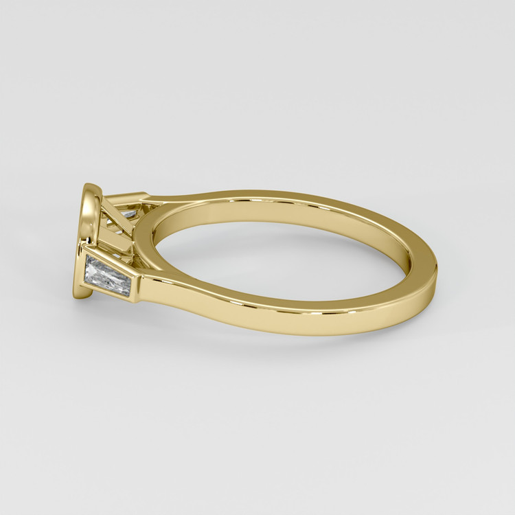 18K Yellow Gold Three Stone Ring Setting