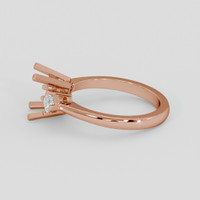 14K Rose Gold Three Stone Ring Setting Image