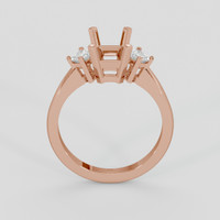 14K Rose Gold Three Stone Ring Setting Image