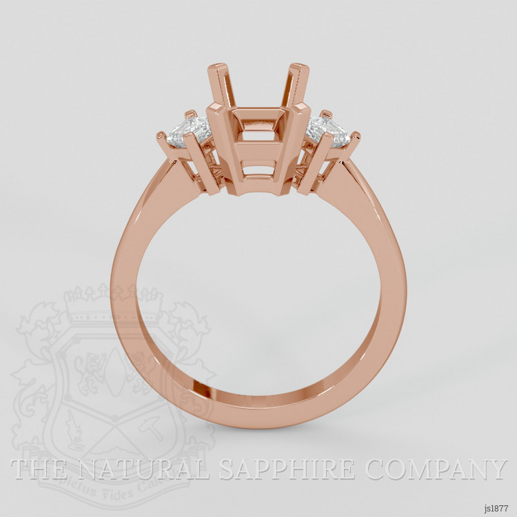 14K Rose Gold Three Stone Ring Setting