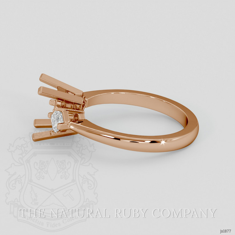 18K Rose Gold Three Stone Ring Setting