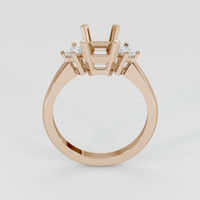 18K Rose Gold Three Stone Ring Setting Image