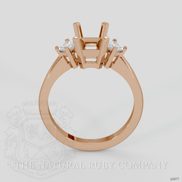 18K Rose Gold Three Stone Ring Setting