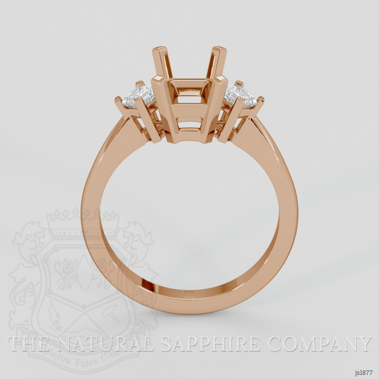 18K Rose Gold Three Stone Ring Setting