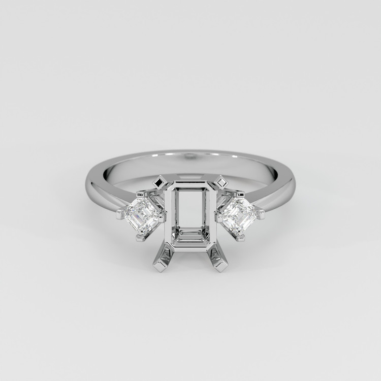 Silver Three Stone Ring Setting