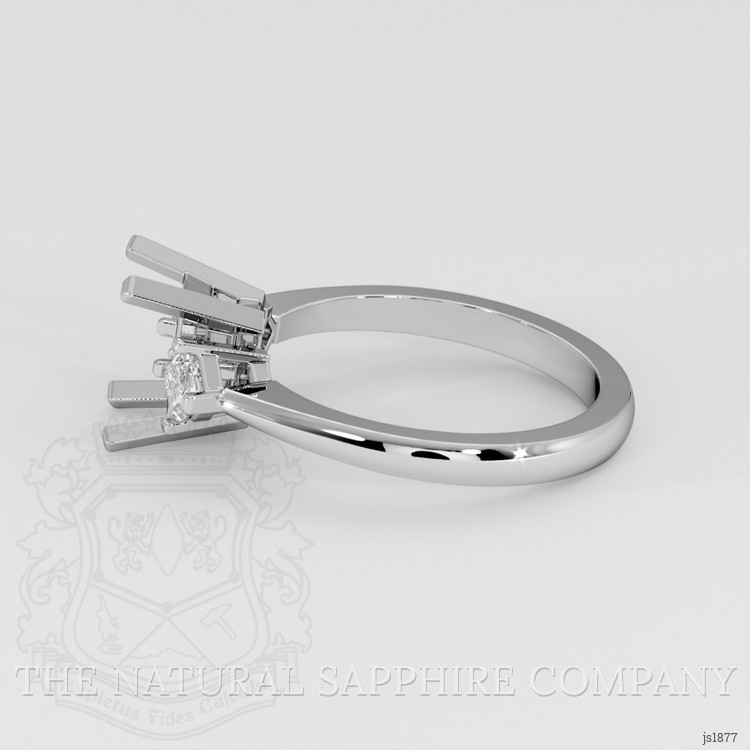 10K White Gold Three Stone Ring Setting