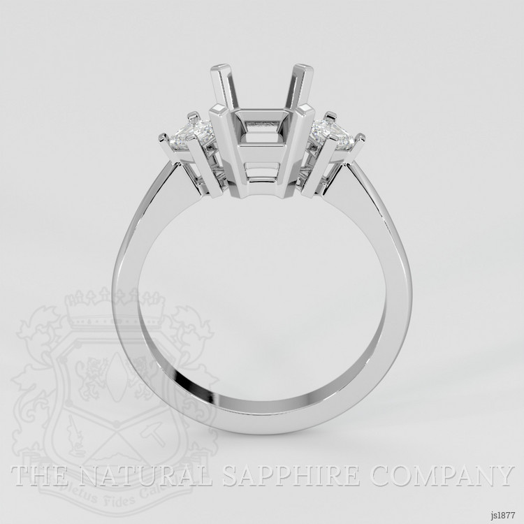 10K White Gold Three Stone Ring Setting