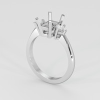 14K White Gold Three Stone Ring Setting Video