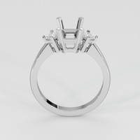 14K White Gold Three Stone Ring Setting Image