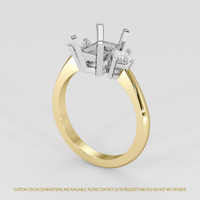 14K White & Yellow Three Stone Ring Setting Video