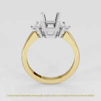 18K White & Yellow Three Stone Ring Setting Image