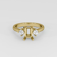 10K Yellow Gold Three Stone Ring Setting Image
