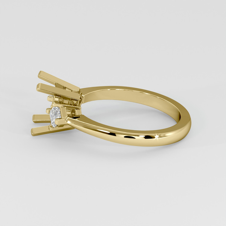 14K Yellow Gold Three Stone Ring Setting
