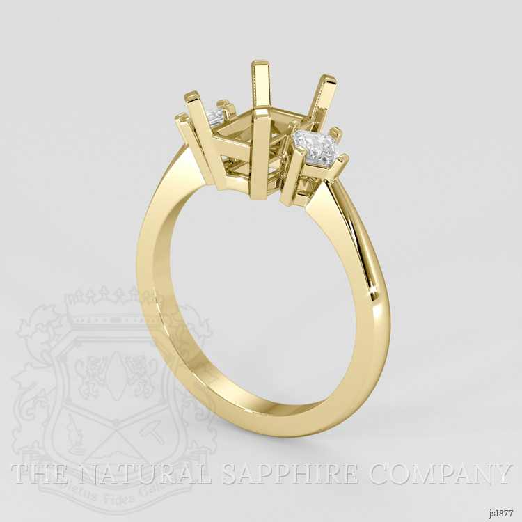 18K Yellow Gold Three Stone Ring Setting
