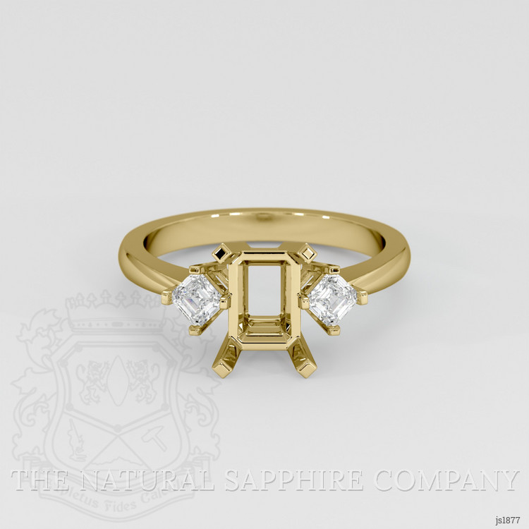 18K Yellow Gold Three Stone Ring Setting