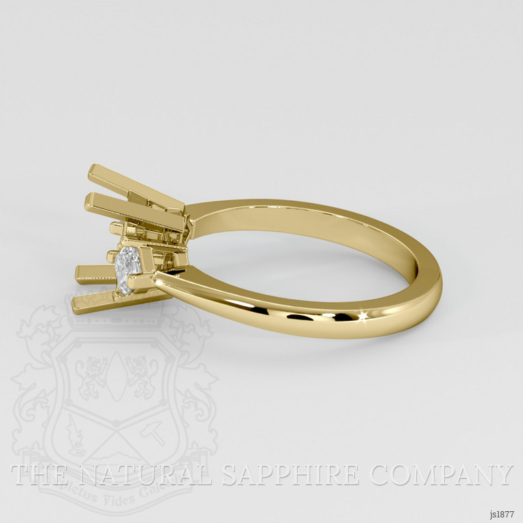 18K Yellow Gold Three Stone Ring Setting