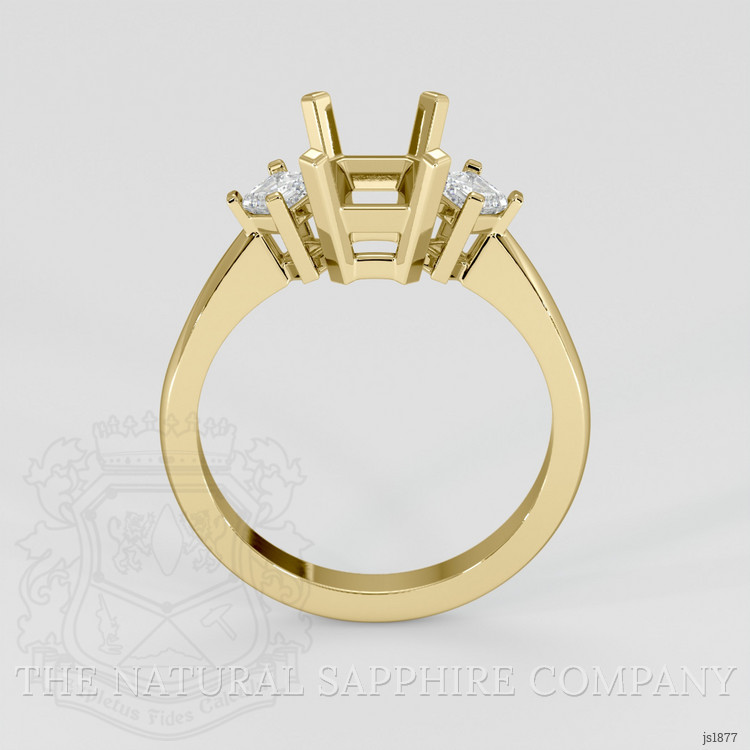 18K Yellow Gold Three Stone Ring Setting