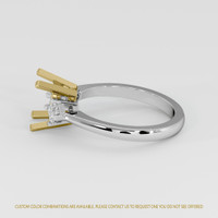 14K Yellow & White Three Stone Ring Setting Image
