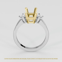 14K Yellow & White Three Stone Ring Setting Image