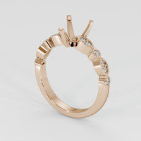 14K Rose Gold Pave Ring Setting Video