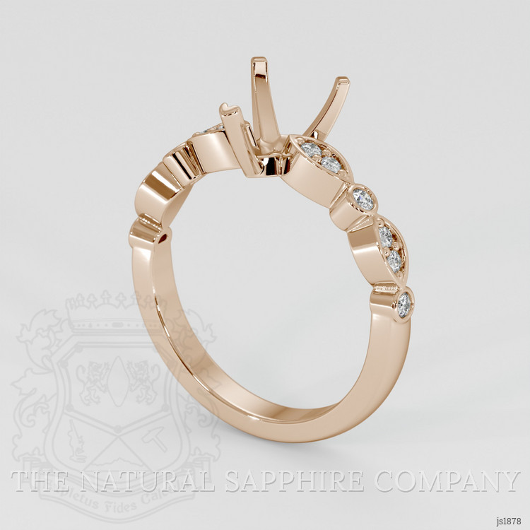 14K Rose Gold Pave Ring Setting