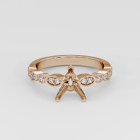 14K Rose Gold Pave Ring Setting Image