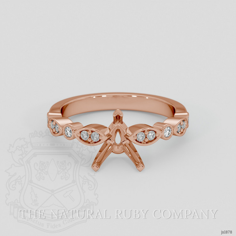 14K Rose Gold Pave Ring Setting