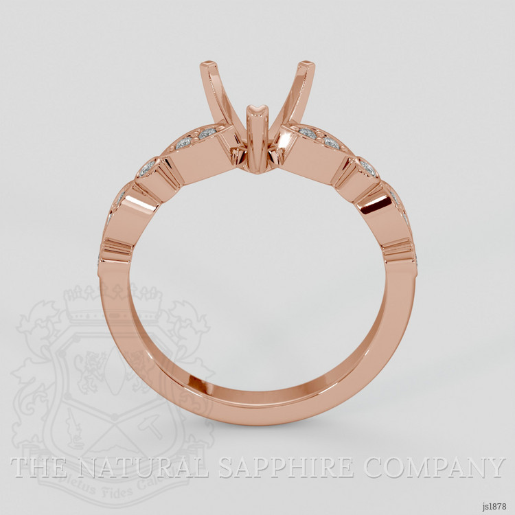 14K Rose Gold Pave Ring Setting