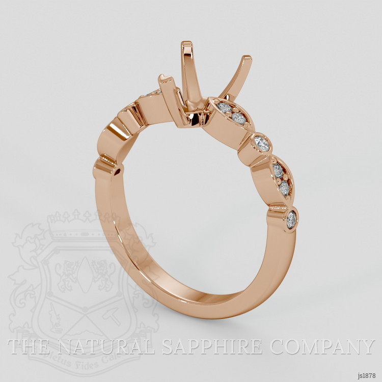 18K Rose Gold Pave Ring Setting