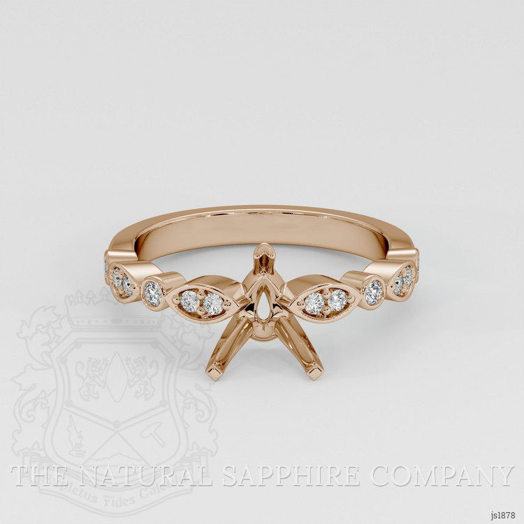 18K Rose Gold Pave Ring Setting