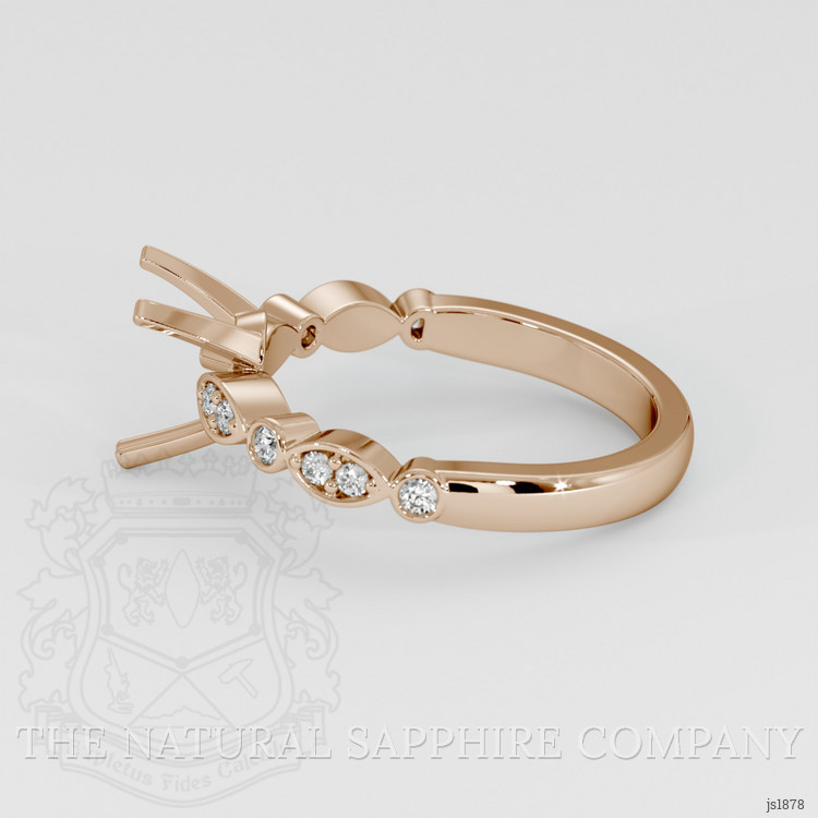 18K Rose Gold Pave Ring Setting