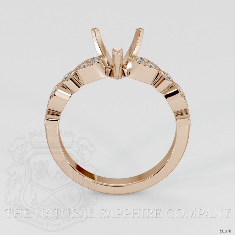 18K Rose Gold Pave Ring Setting