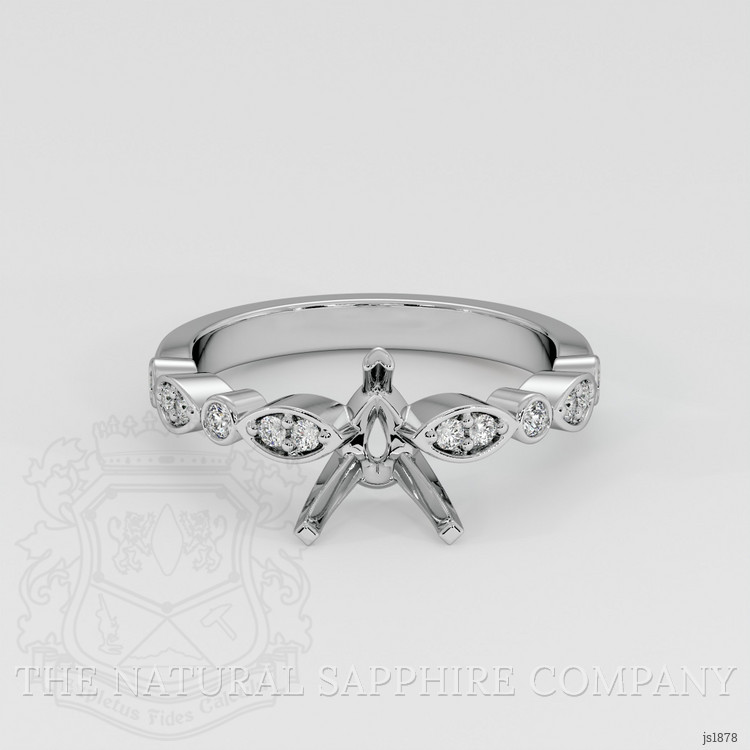 14K White Gold Pave Ring Setting