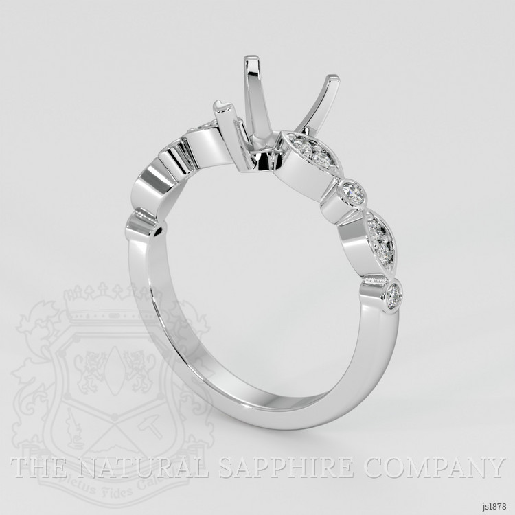 18K White Gold Pave Ring Setting