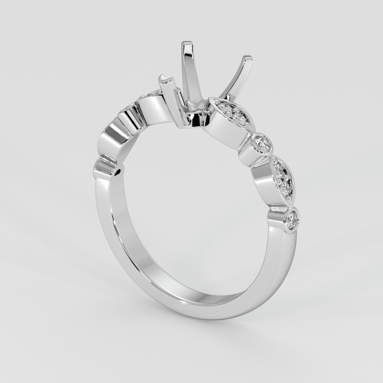 18K White Gold Pave Ring Setting