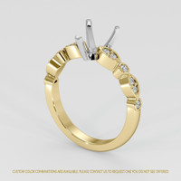 14K White & Yellow Pave Ring Setting Video