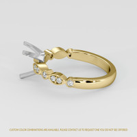 14K White & Yellow Pave Ring Setting Image