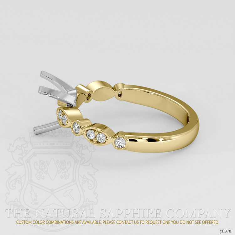 14K White & Yellow Pave Ring Setting
