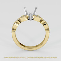 14K White & Yellow Pave Ring Setting Image