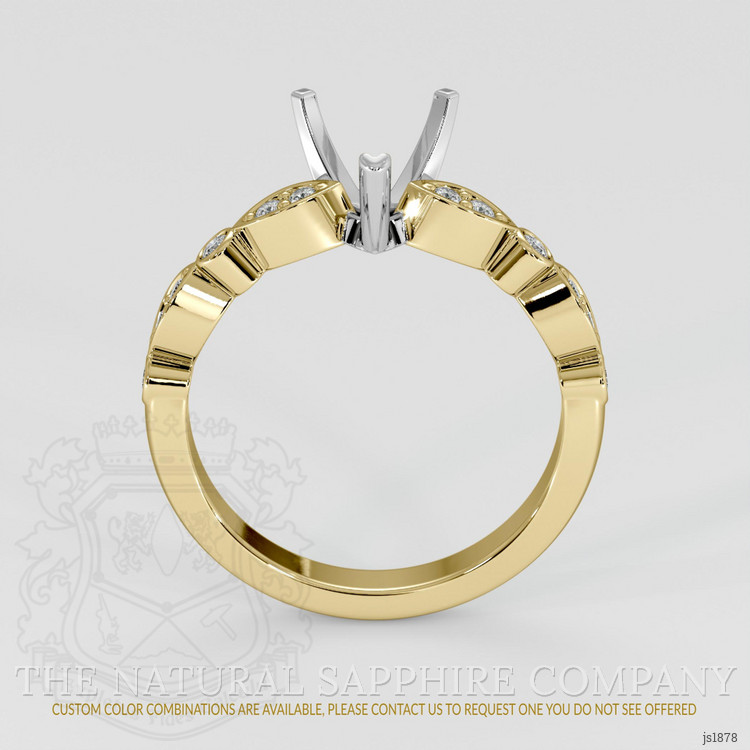 14K White & Yellow Pave Ring Setting