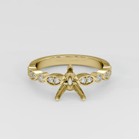 14K Yellow Gold Pave Ring Setting Image
