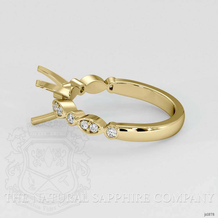 14K Yellow Gold Pave Ring Setting